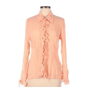 Elegant Peach Ruffle Women's Blouse